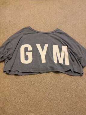 Papaya Grey Crop 'GYM' Shirt